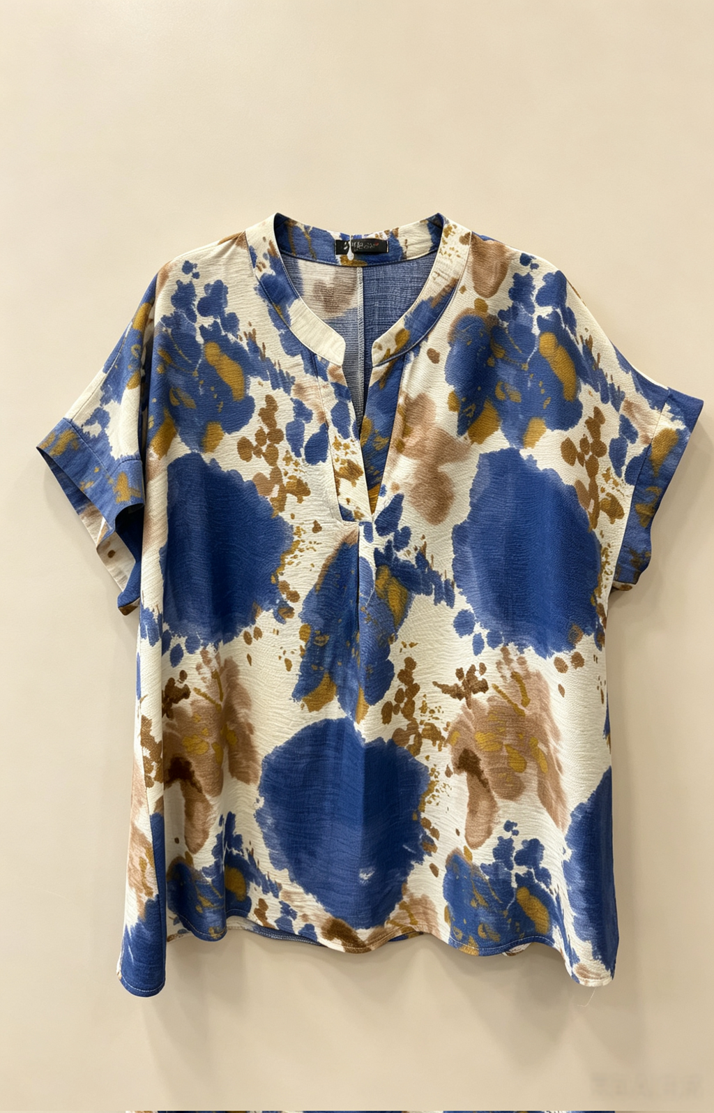 Blouse Grande Taille Femme 46-60 | Haut Imprimé Tie-Dye, Manches Courtes, Plusieurs Couleurs Disponibles H 637