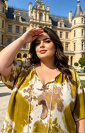 Blouse Grande Taille 46-60 Femme - Modèle Tie & Dye Boho avec Pompons, Manches Courtes, Plusieurs Couleurs Disponibles H 646 -1 Aquarelle