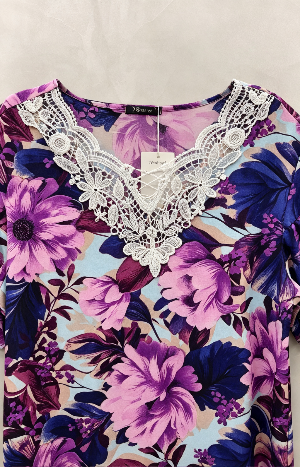 Robe Grande Taille Femme 46-60 | Robe Florale à Dentelle, Manches Courtes, Plusieurs Couleurs Disponibles R 619