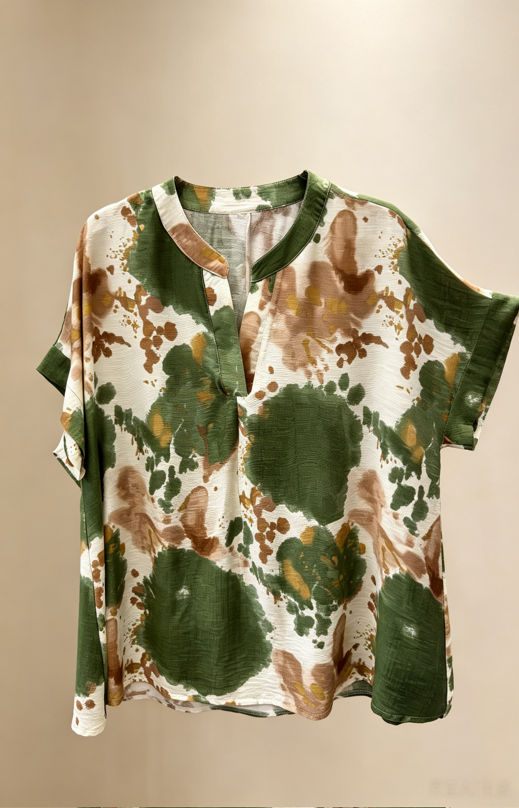 Blouse Grande Taille Femme 46-60 | Haut Imprimé Tie-Dye, Manches Courtes, Plusieurs Couleurs Disponibles H 637