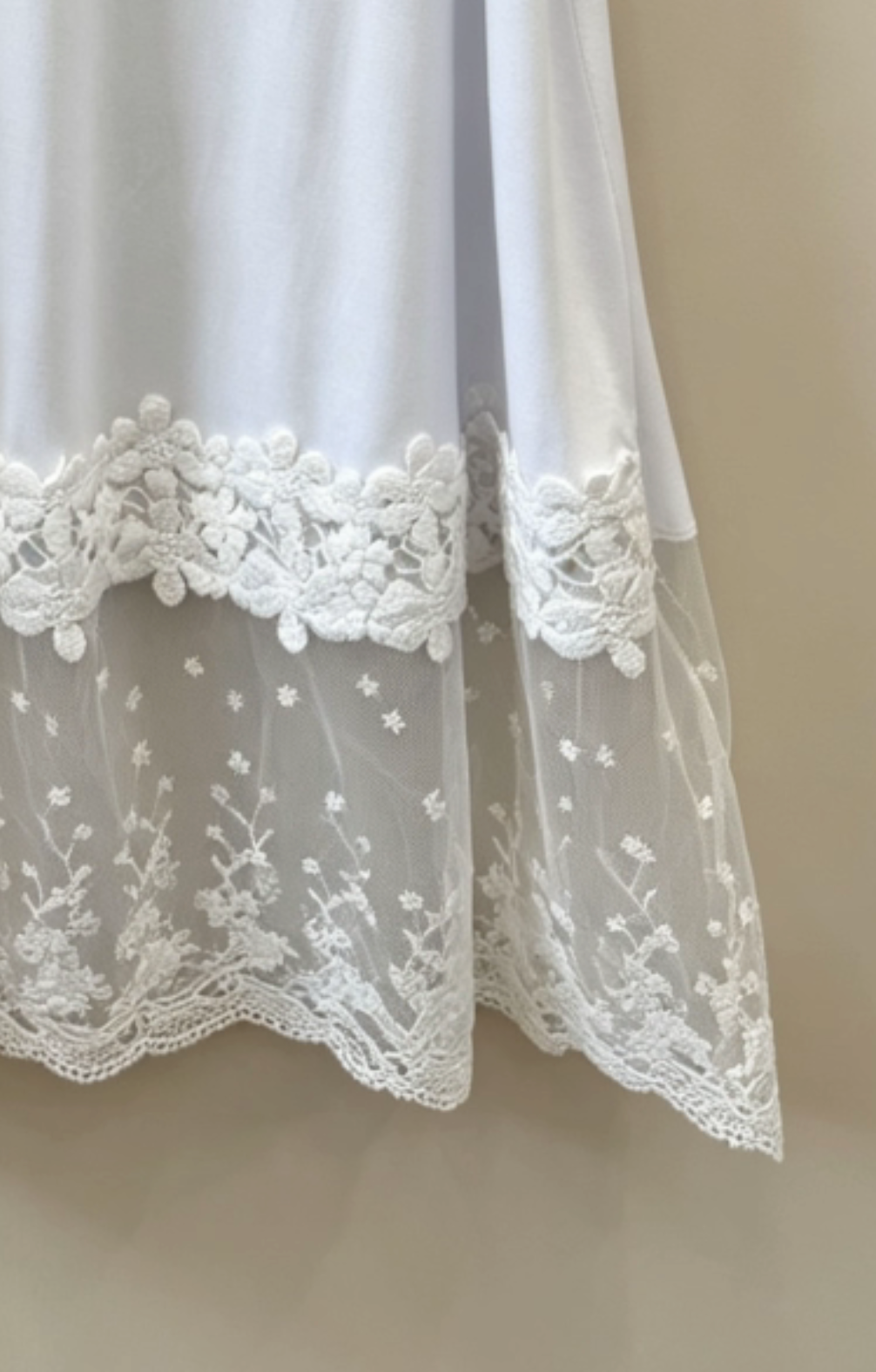 Robe Grande Taille Femme 46-60 | Robe Débardeur avec Dentelle Bas, Blanc Disponibles R 606  blanc