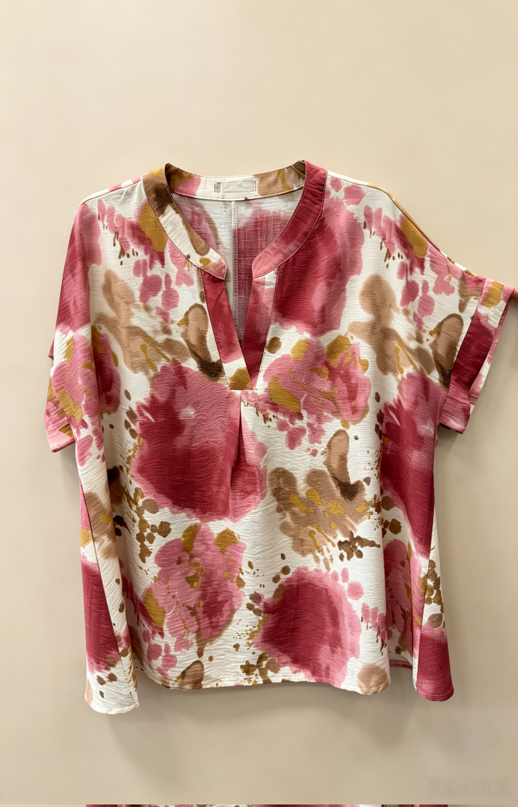 Blouse Grande Taille Femme 46-60 | Haut Imprimé Tie-Dye, Manches Courtes, Plusieurs Couleurs Disponibles H 637