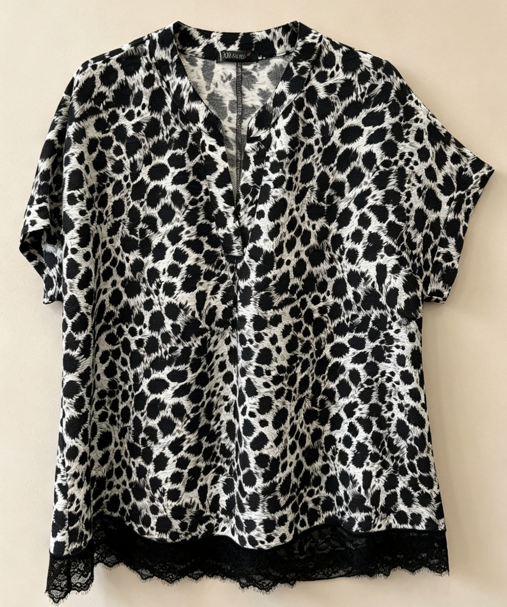 Blouse Grande Taille Imprimé Léopard Jaune Noir, Chemise Manches Courtes pour Femme 3XL 4XL 5XL 6XL, Haut Décontracté Chic pour Été, Vêtement Élégant Grande Taille, Style Parisien H 637 -1 léopard