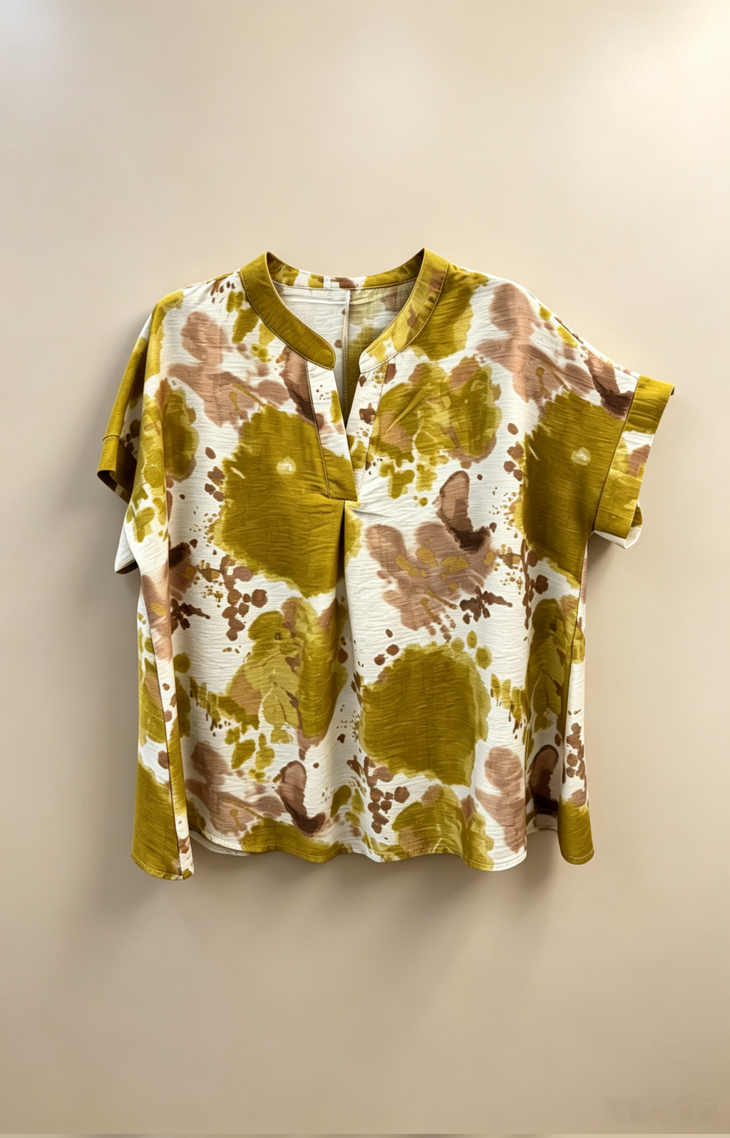Blouse Grande Taille Femme 46-60 | Haut Imprimé Tie-Dye, Manches Courtes, Plusieurs Couleurs Disponibles H 637